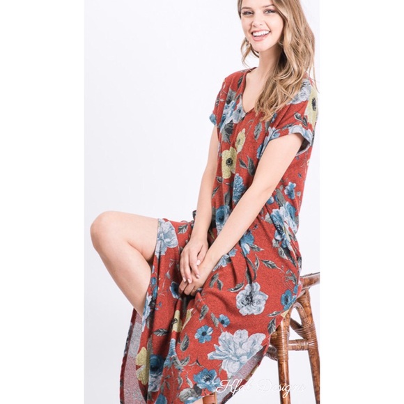 ❤️LAST! V Neck Floral Maxi Pocket Dress! - Picture 3 of 6